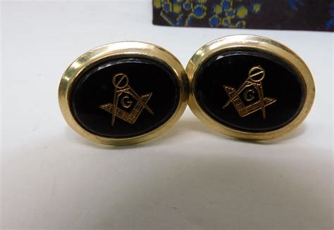 vintage masonic cufflinks|masonic cufflinks and tie clasp.